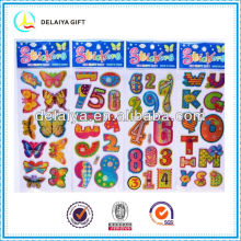 Números de equisite e colorido adesivos inchados para crianças